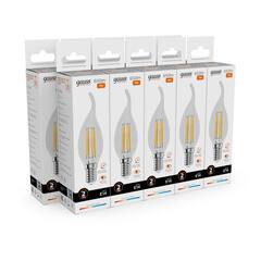 Лампа светодиодная филаментная Gauss E14 2700К 10 Вт 650 Лм 190-240 В свеча на ветру прозрачная - фото 7