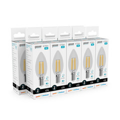 Лампа светодиодная филаментная Gauss E14 4100К 10 Вт 670 Лм 190-240 В свеча прозрачная - фото 7