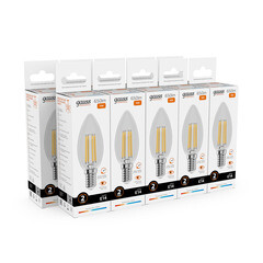 Лампа светодиодная филаментная Gauss E14 2700К 10 Вт 650 Лм 190-240 В свеча прозрачная - фото 5