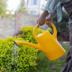 Лейка садовая Radivas 7 л пластиковая с рассеивателем желтая - фото 4