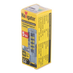 Лампа светодиодная Navigator G9 5 Вт 4000К нейтральный свет 220 В капсула (712672/71267) - фото 2