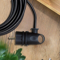 Вилка штепсельная Svet с заземлением IP44 угловая черная - фото 2