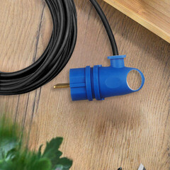 Вилка штепсельная Svet с заземлением IP44 угловая синяя - фото 2