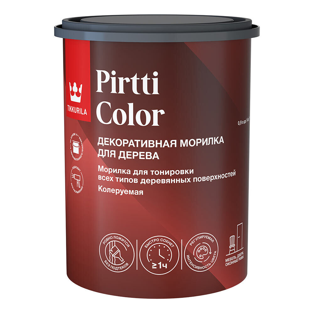 

Морилка Tikkurila/Tikkivala Pirtti Color водная бесцветная 0,9 л, Бесцветный