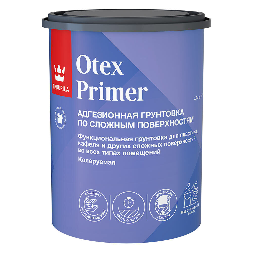 Изображение товара Грунт Tikkurila Tikkivala Otex Primer белый адгезионный 0,9 л