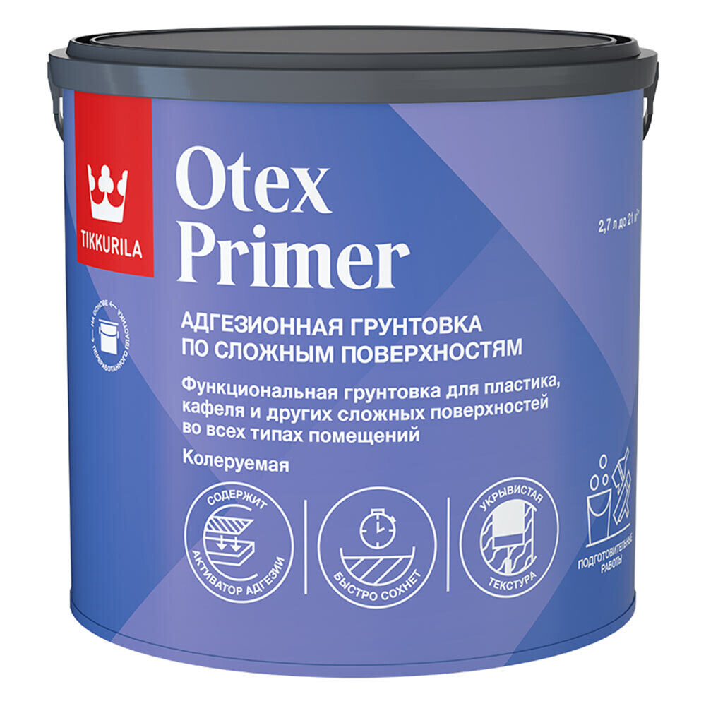 Изображение товара Грунт Tikkurila Tikkivala Otex Primer белый адгезионный 2,7 л