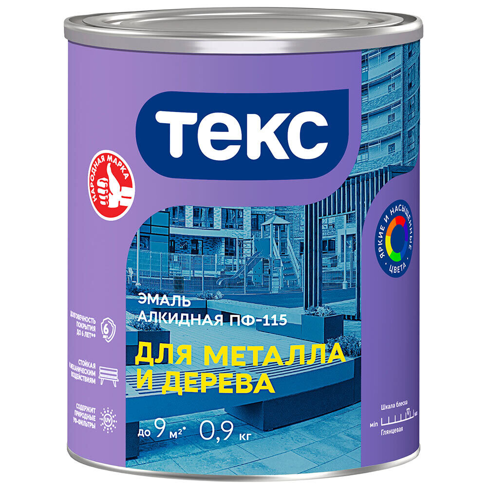 

Эмаль ПФ-115 алкидная Текс Оптимум голубая глянцевая 0,9 кг, Голубой