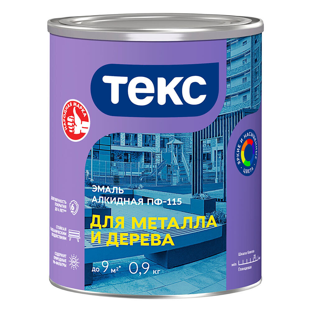 

Эмаль ПФ-115 алкидная Текс Оптимум зеленая глянцевая 0,9 кг, Зеленый