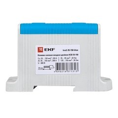 Клемма силовая двойная EKF PROxima 35-150 кв.мм 800 В вводная синяя (kvs2-35-150-blue) - фото 2