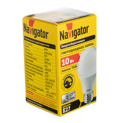 Лампа светодиодная Navigator E27 4000К 10 Вт 850 Лм 220 В груша A60 матовая диммируемая - фото 3