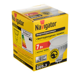 Лампа светодиодная Navigator GU5.3 4000К 7 Вт 530 Лм 220 В рефлектор MR16 матовая диммируемая - фото 3