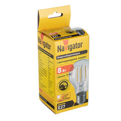 Лампа светодиодная Navigator E27 2700К 8 Вт 800 Лм 220 В груша A60 прозрачная диммируемая - фото 4
