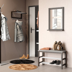 Банкетка для обуви темный орех/коричневая Sheffilton SR-0628 - фото 2