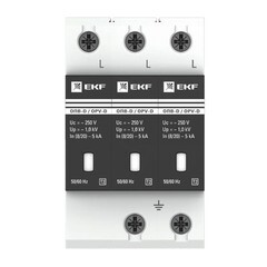 Ограничитель напряжения модульный EKF PROxima 230 В 5 кА 3P (opv-d3) - фото 2