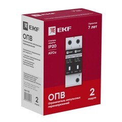 Ограничитель напряжения модульный EKF PROxima 400 В 30 кА 2P (opv-b2) - фото 4