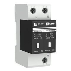 Ограничитель напряжения модульный EKF PROxima 230 В 5 кА 2P (opv-d2) - фото 1