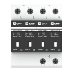 Ограничитель напряжения модульный EKF 400 В 20 кА 4P (opv-c4) - фото 2