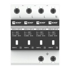 Ограничитель напряжения модульный EKF PROxima 400 В 30 кА 4P (opv-b4) - фото 3