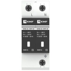 Ограничитель напряжения модульный EKF PROxima 400 В 30 кА 2P (opv-b2) - фото 2