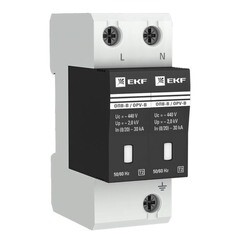 Изображение товара Ограничитель напряжения модульный EKF PROxima 400 В 30 кА 2P (opv-b2)