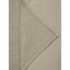 Плед 150х200 см TexRepublic Жаккард микрофибра бежевый - фото 4