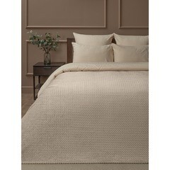 Плед 150х200 см TexRepublic Жаккард микрофибра бежевый - фото 3