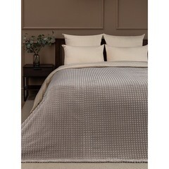 Плед 150х200 см TexRepublic Жаккард микрофибра бежевый - фото 3