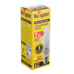 Лампа светодиодная Navigator E14 2700К 7 Вт 176-264 В свеча матовая диммируемая - фото 3