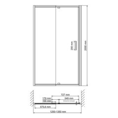 Душевая дверь WasserKraft Berkel 48P стекло прозрачное 130х200 см профиль хром 6 мм распашная (48P30) - фото 2