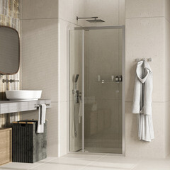 Душевая дверь WasserKraft Aula 11P стекло прозрачное 90х190 см профиль хром 6 мм распашная (11P12) - фото 3