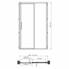Душевая дверь WasserKraft Lopau 32S стекло прозрачное 120х200 см профиль хром 8 мм раздвижная (32S05R) - фото 3