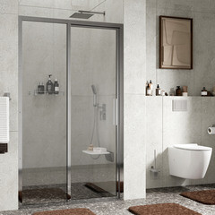 Душевая дверь WasserKraft Lopau 32S стекло прозрачное 120х200 см профиль хром 8 мм раздвижная (32S05L) - фото 3