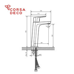 Смеситель для раковины высокий Corsa Deco CX однорычажный графит (FBCXLMG) - фото 14