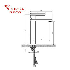 Смеситель для раковины высокий Corsa Deco FX однорычажный хром (FBFXL) - фото 15