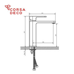 Смеситель для раковины высокий Corsa Deco TX однорычажный хром (FBTXL) - фото 13