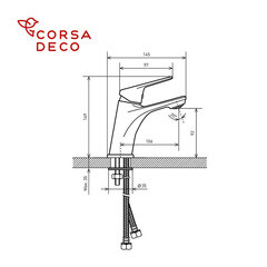 Смеситель для раковины Corsa Deco KX однорычажный хром (FBKX) - фото 14