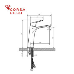 Смеситель для раковины высокий Corsa Deco KX однорычажный черный (FBKXLB) - фото 16