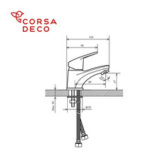 Смеситель для раковины Corsa Deco OX однорычажный черный (FBOXB) - фото 14