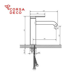 Смеситель для раковины высокий Corsa Deco VX однорычажный черный (FBVXLB) - фото 14