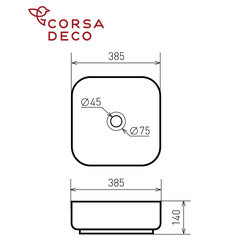 Раковина Corsa Deco WX200 38 см накладная белая (ABWX38Q) - фото 6