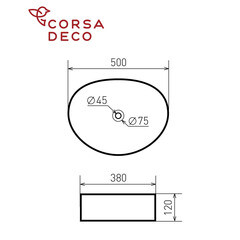 Раковина Corsa Deco FX300 50 см накладная белая (ABFX50O) - фото 6