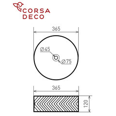 Раковина Corsa Deco Chevron 36 см накладная белая (ABCH36) - фото 6