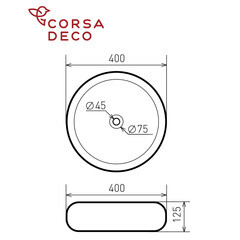 Раковина Corsa Deco Vogue 40 см накладная белая (ABVG40) - фото 7