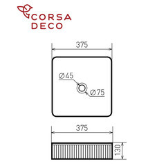 Раковина Corsa Deco Lines 37 см накладная черная (ABLVX37QB) - фото 6