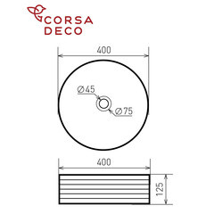 Раковина Corsa Deco Stripe200 38 см накладная белая (ABST38) - фото 6
