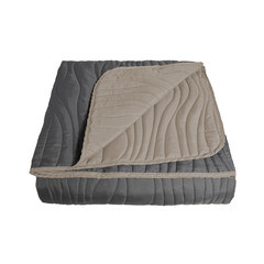 Покрывало 200х220 см Melissa Кора двустороннее стеганое графит/серо-коричневый (5091650 04) - фото 1