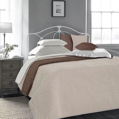 Покрывало 200х220 см Melissa Кора двустороннее стеганое жемчуг/миндаль (5091650 03) - фото 2