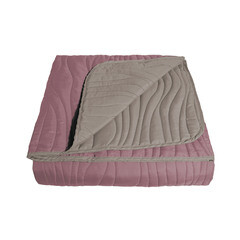 Изображение товара Покрывало 200х220 см Melissa Кора двустороннее стеганое зефир/серо-коричневый (5091650 07)