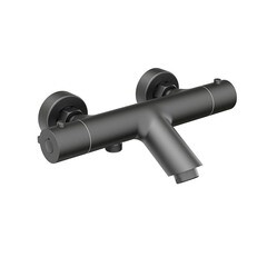 Смеситель для ванны Corsa Deco Thermo черный термостатический с коротким изливом с лейкой (FTBR01SB) - фото 9