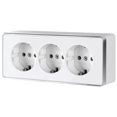 Розетка Werkel Gallant накладная белая со шторками (a051594) - фото 1